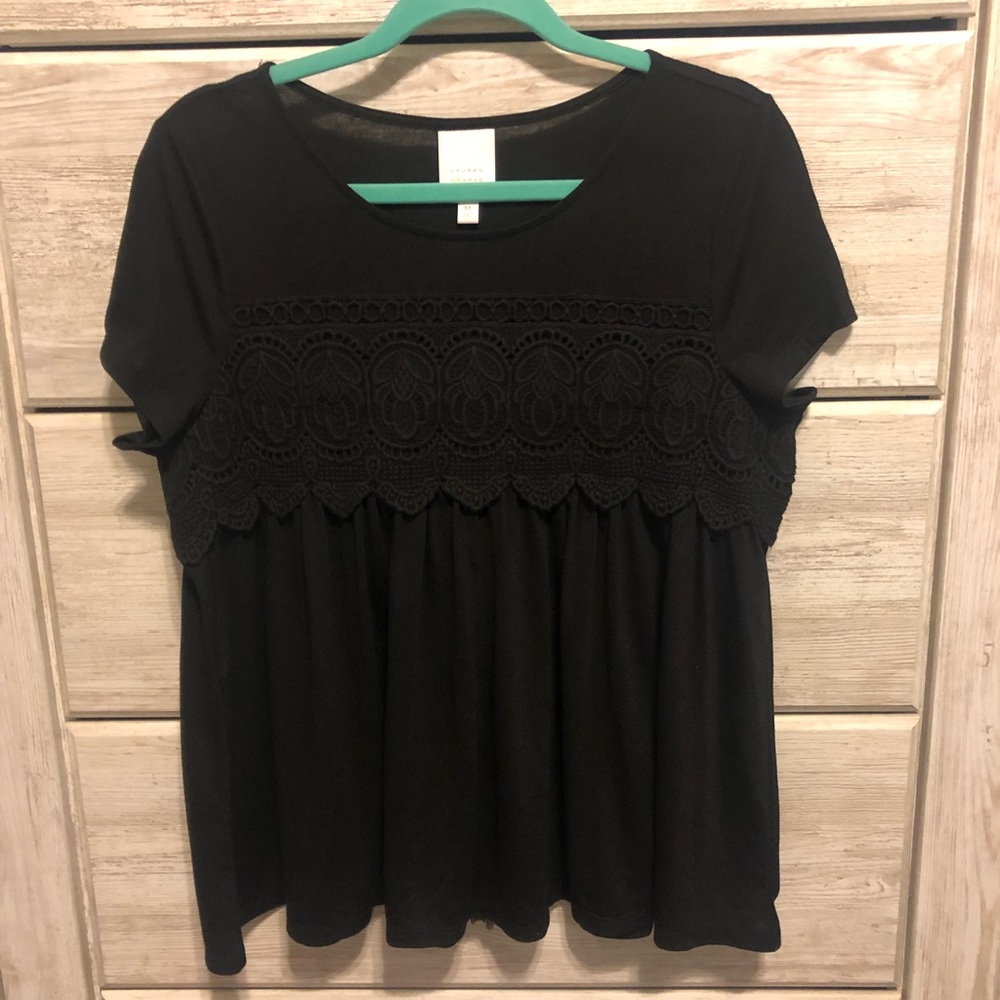 NEVER WORN Lauren Conrad Black Detailed Shirt
